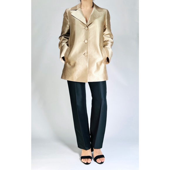 Talbots Womans Blazer Size 12 Gold Silk Wool 2012 - Picture 3 of 9